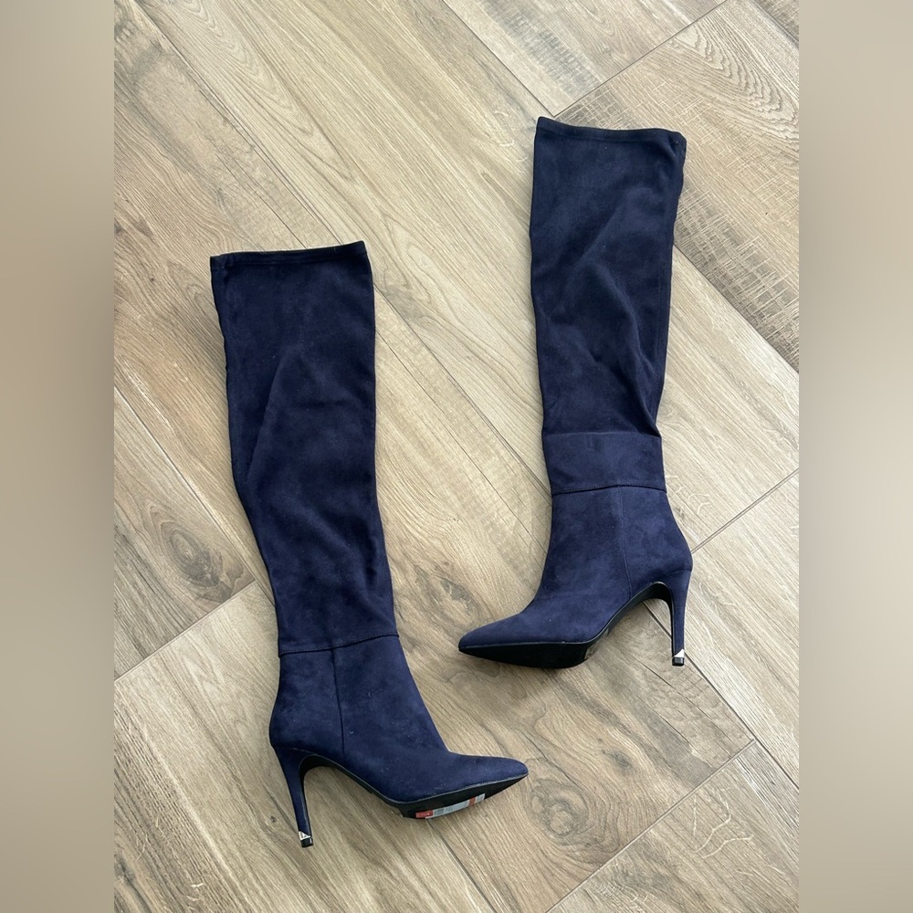 New with Tags - Call It Spring - Women’s Navy Knee-High Suede Stiletto Boots
